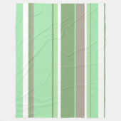Bleke groene strepen fleece deken (Voorkant)