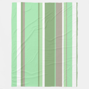 Bleke groene strepen fleece deken
