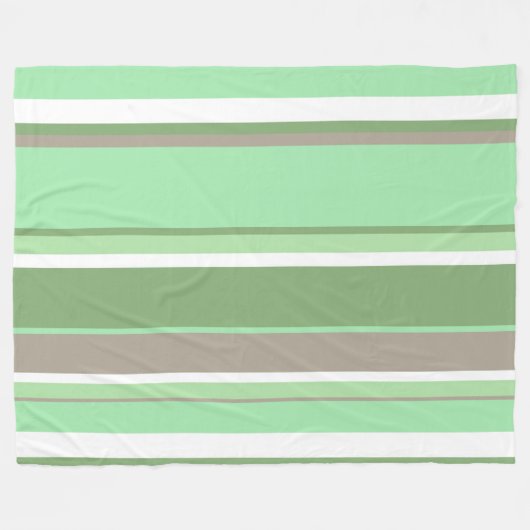 Bleke groene strepen fleece deken (Voorkant (Horizontaal))