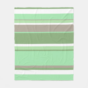 Bleke groene strepen fleece deken