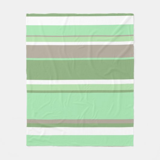 Bleke groene strepen fleece deken (Voorkant)
