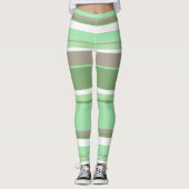 Bleke groene strepen leggings (Voorkant)