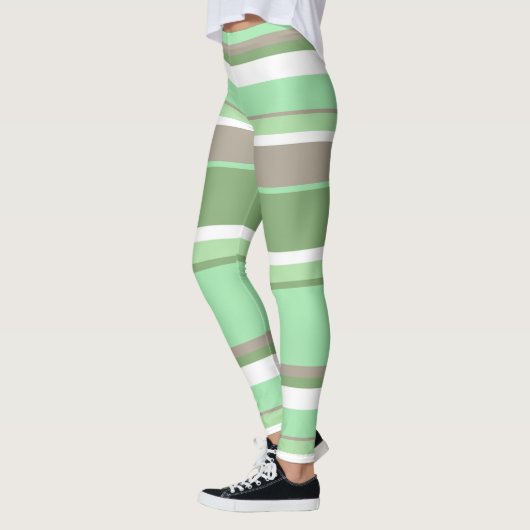 Bleke groene strepen leggings (Links)