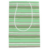 Bleke groene strepen medium cadeauzakje (Voorkant)