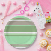 Bleke groene strepen papieren bordje (Feest)