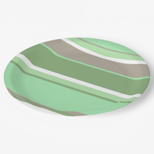 Bleke groene strepen papieren bordje (Gekanteld)