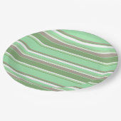 Bleke groene strepen papieren bordje (Gekanteld)