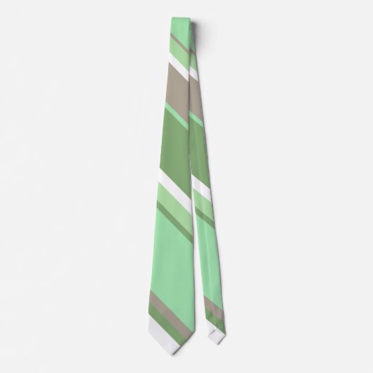 Bleke groene strepen stropdas (Voorkant)