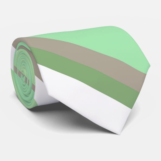 Bleke groene strepen stropdas (Opgerold)