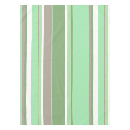 Bleke groene strepen tafelkleed (Voorkant)