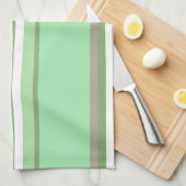 Bleke groene strepen theedoek (Quarter Fold)