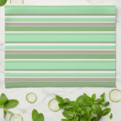 Bleke groene strepen theedoek (Gevouwen)