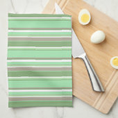 Bleke groene strepen theedoek (Quarter Fold)