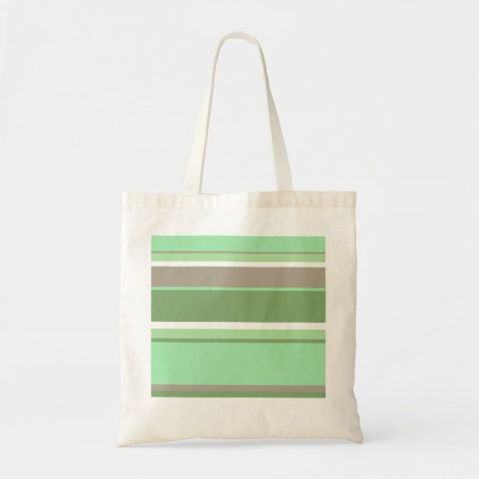 Bleke groene strepen tote bag (Voorkant)