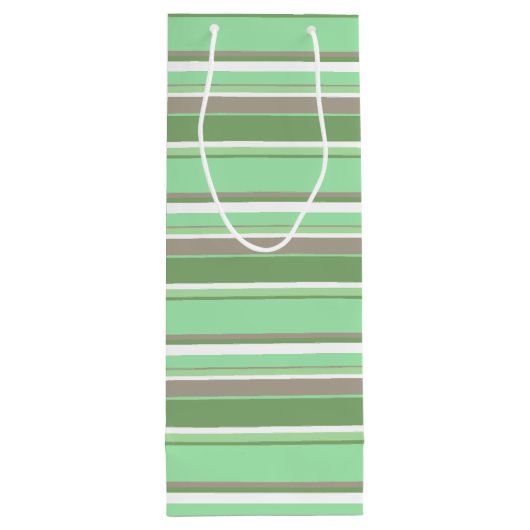 Bleke groene strepen wijn cadeautas (Achterkant)
