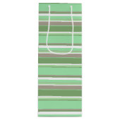 Bleke groene strepen wijn cadeautas (Voorkant)