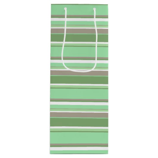 Bleke groene strepen wijn cadeautas (Voorkant)