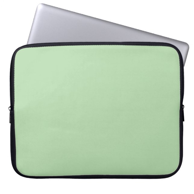 Bleke, groene, vaste kleur laptop sleeve (Voorkant)