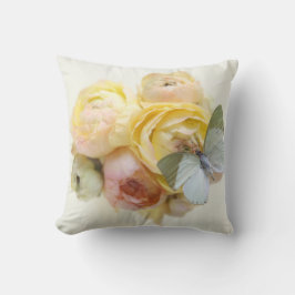 bleke groene vlinder op bloemen gooien kussen