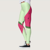 Bleke groene watermeloen Leggings (Links)