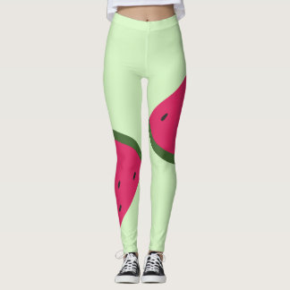 Bleke groene watermeloen Leggings