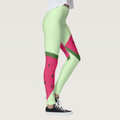 Bleke groene watermeloen Leggings (Rechts)