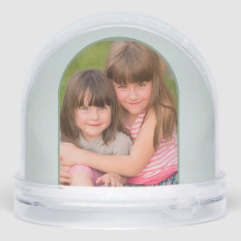 Bleke groene Waterverf Fir Trees foto jaarlijks Sneeuwbol