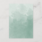 Bleke Groene Waterverf Monogram QR Code/RSVP Onlin Informatiekaartje (Achterkant)