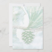 Bleke Groene Winter Pine Cone Wedding Kaart (Achterkant)