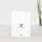 Bleke groene winterpine-kone-feestdag Kaart (Achterkant)
