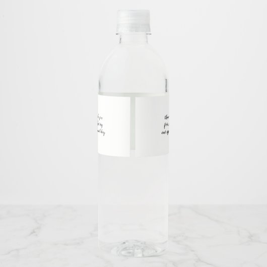 Bleke groene winterpine-kone Waterverf Bridal Waterfles Etiket (Achterkant)