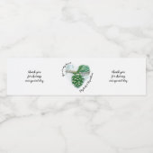 Bleke groene winterpine-kone Waterverf Bridal Waterfles Etiket (Enkel label)