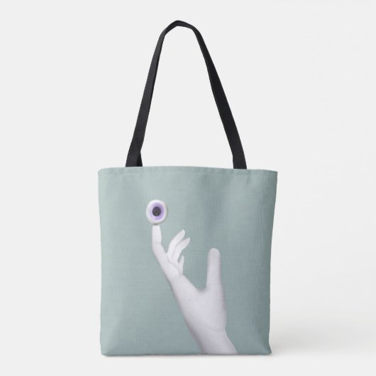 Bleke hand met oog tote bag (Achterkant)