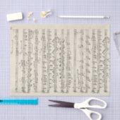 Bleke handgeschreven  vel muziek tissuepapier (Craft)