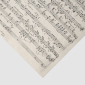 Bleke handgeschreven  vel muziek tissuepapier (Detail)