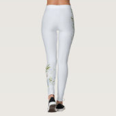 Bleke Hemelblauwe Bloemen Leggings (Achterkant)