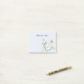 Bleke Hemelblauwe Witte Bloem Post-it® Notes (Op bureau)