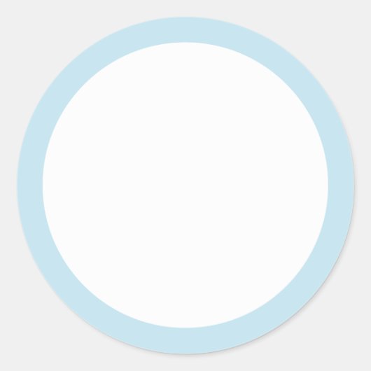 Bleke hemelsblauwe rand blanco ronde sticker (Voorkant)