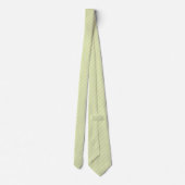 Bleke Hops Groen met Ivoor Witte Pinstripes Stropdas (Achterkant)