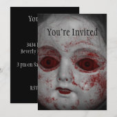 Bleke huidpop met bloedrode ogen kaart (Voorkant / Achterkant)