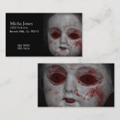 Bleke huidpop met bloedrode ogen visitekaartje (Voorkant / Achterkant)