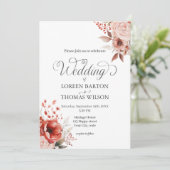 Bleke karmozijnrode en stoffige roze bloemen kaart (Staand voorkant)