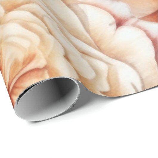  bleke kegel en witte rozen cadeaupapier (Rol Hoek)