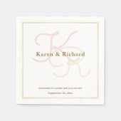 bleke kleuren monogram servetten (Voorkant)