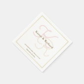 bleke kleuren monogram servetten (Hoek)