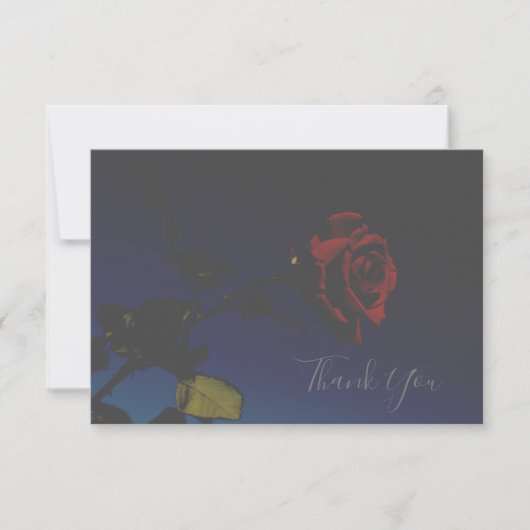 Bleke kleuren rode rozen Dank je platte Kaart (Voorkant)
