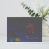 Bleke kleuren rode rozen Dank je platte Kaart (Staand voorkant)