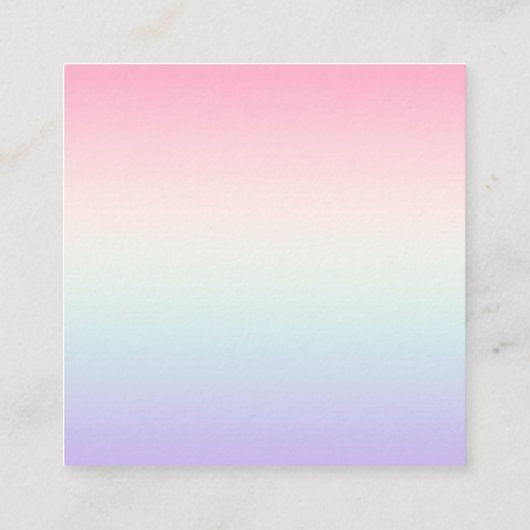 Bleke kleurrijke gradiënt achtergrond vierkante visitekaartje (Achterkant)