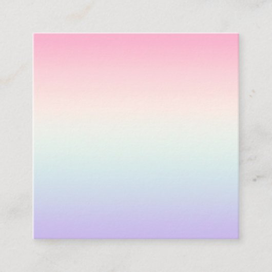 Bleke kleurrijke gradiënt achtergrond vierkante visitekaartje (Voorkant)