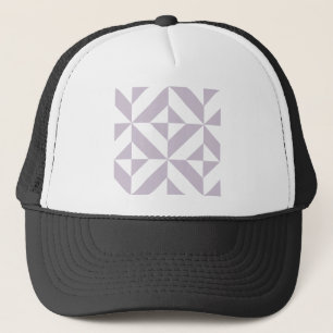 Bleke Koele Druif Geometrisch Deco Kubus Patroon Trucker Pet